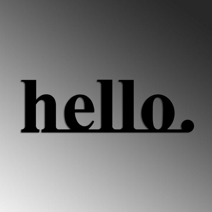 Wallity Hello Escultura de Pared de Metal Negro